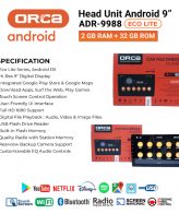 Head Unit TV Android 9" inch ORCA ADR-9988 ECO LITE (2+32GB) - Image 3