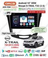Head Unit Android Auto CarPlay 10" inch Nissan XTRAIL T32 2014-2020 ORCA STANDARD (4+64G) - Image 2